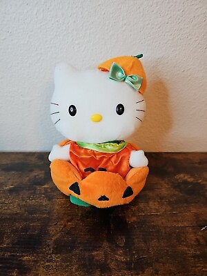 #ad 2003 Nakajima Hello Kitty Plush in her Pumpkin Costume Rare 7quot; $149.99