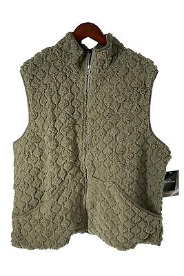 #ad Cuddl Duds Quilted Cozy Vest Sage $24.99