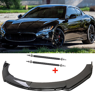 #ad 4Pcs Front Bumper Lip Splitter Spoiler Carbon Fiber For Maserati Granturismo MC $69.99