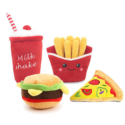 #ad Hamburger Dog Toy Simulation French Fries Soft Plush Toys Sound Toy for Pupp $12.11