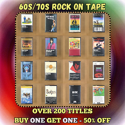 #ad BUILD UR OWN LOT CASSETTE TAPES ROCK Led Zeppelin ELO Beatles Eagles 60s 70s 80s $14.99