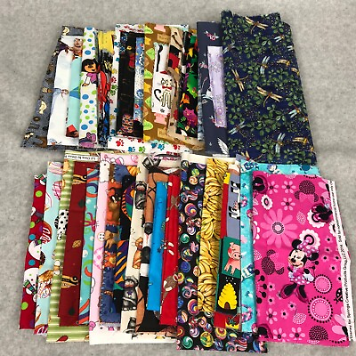 #ad Lot Cotton Fabric Novelty 1.75 lbs Assorted Sizes Destash Quilting Lot#2 I SPY $17.95