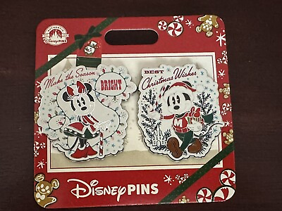 #ad Disney Parks Merry Christmas 2022 Mickey And Minnie 2pc Set $22.49