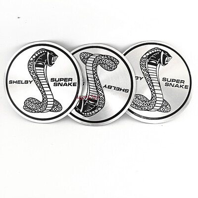 #ad 3x Silver 3D SHELBY Decal Snake Decoration Trim Vehicle Aluminum Sticker 2.6#x27;#x27; $13.93
