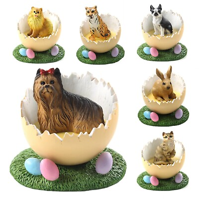 #ad Collectible Spring Home Decor Easter Egg Figurine 228 Dog Breeds to Choose $17.99