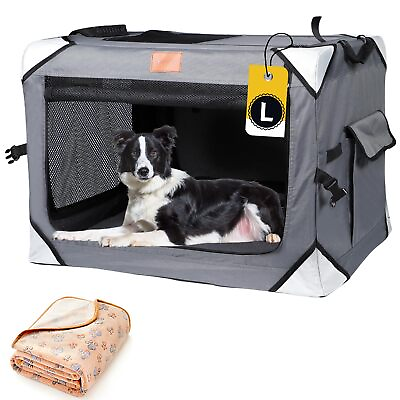 #ad Collapsible Large Dog Crate Portable Dog Crates for Large Dogs Foldable Dog... $124.66