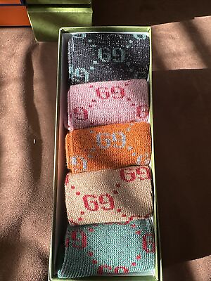 #ad 5x Pack Unisex GUCCI GG MULTICOLOR SOCKS NEW amp; BOX SIZE 5 11 US FREE SHIPPING $74.92