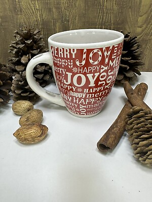#ad Christmas Holiday Joy Coffee Mug Cup Vamp;S Houseware W Slot For Spoon $8.00