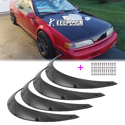 #ad 4pcs 35quot; Carbon Look Fender Flare Extra Wide Body Kit For 89 97 Ford Thunderbird $99.95