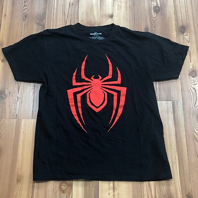#ad Marvel Black Spider From Spiderman Graphic Shirt Sleeve T Shirt Adult Size L $14.00