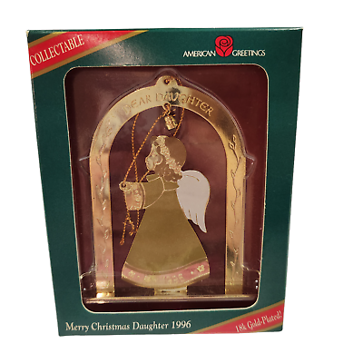 #ad Vintage 1996 American Greetings Merry Christmas Daughter Tree Ornament in Box $10.79