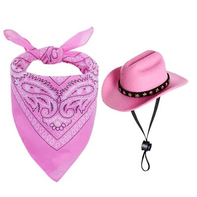 #ad Halloween Costumes for Dogs Cat Pet Cowboy Costume Cowboy Hat with Small Pink $20.23
