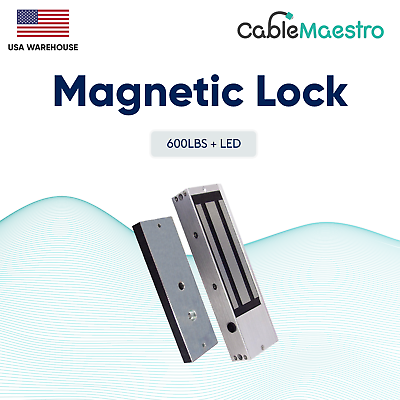 #ad Access Control 600LBS Magnetic Lock Holding Force System Door Access 12V LED $41.55