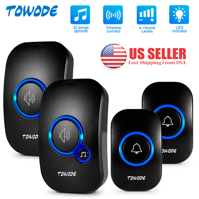 #ad Wireless Home Doorbell Chime Long Range Plugin Receiver Waterproof Press Button $10.44