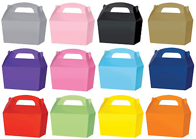#ad 10 Treat Boxes Choose From 13 Colours Cupcake Gift Party Loot Bag GBP 3.49
