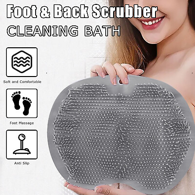 #ad Shower Foot Scrubber Back Body Brush Massager Pad Wall Mounted Bath Massage Pad $7.49