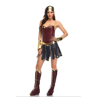 #ad Halloween Wonder Woman Super Hero Women#x27; Cosplay Costume Outfit Set $32.99