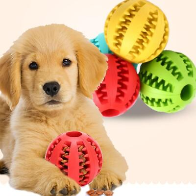 #ad 5cm Pet Dog Toy Training Rubber Ball Chew Treat Dispensing $7.98