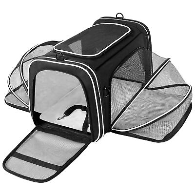 #ad Airline Approved Expandable Pet Carrier with Mesh Pockets Shoulder Strap Wa... $65.05