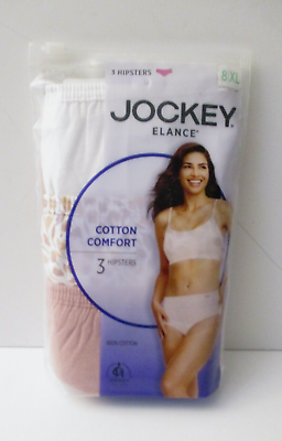 #ad Jockey Hipster Panties Women#x27;s cotton comfort Elance Style 1488 Size 8 XL $14.99
