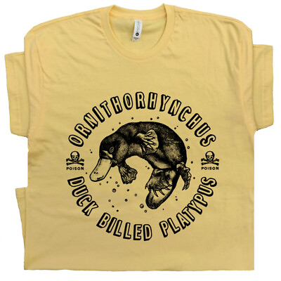 #ad Duck Billed Platypus T Shirt Cool Science Geek Tee Men Vintage Australia Animals $19.99