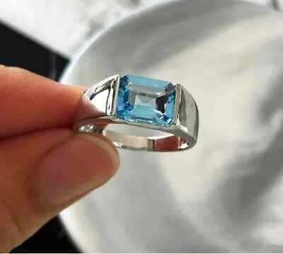 #ad Blue Topaz 925 Sterling Silver Ring Valentine Day Jewelry All Size $266.00