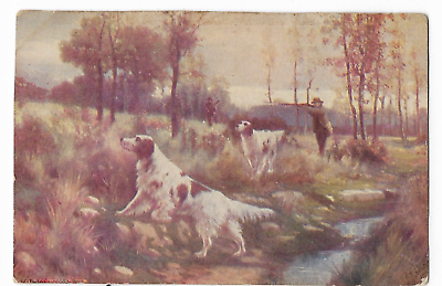 #ad Hunting two hunting dogs vintage postcard 1900#x27;s $100.00