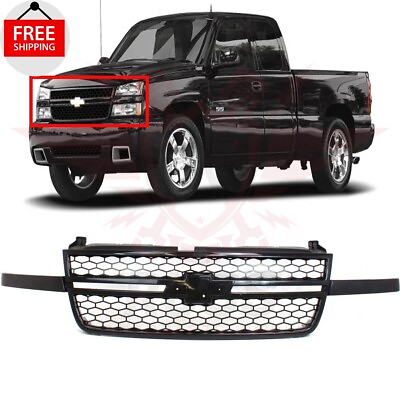 #ad New Front Upper Black Grille Assembly Fits 2003 2007 Chevrolet Silverado 1500 SS $200.50
