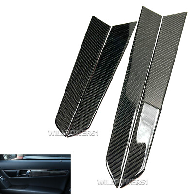 #ad Real Carbon Fiber Inner Door Panel Trim Fits 08 14 W204 Sedan C250 C300 C63 $85.00