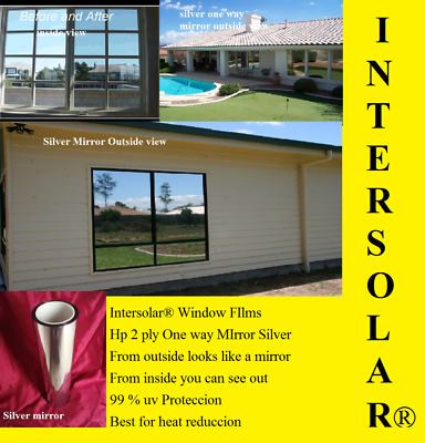#ad Intersolar® Silv05 Window Film One Way Mirror Silver 5 Very Dark Free shipping $300.00