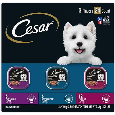 #ad CESAR Filets in Gravy Adult Wet Dog Food Filet Mignon New York Strip and Pr... $41.97