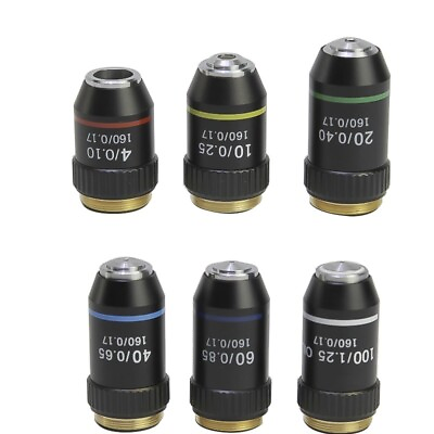 #ad 195 Achromatic Objective Lens 4X 10X 20X 40X 60X 100X for Biological Microscope $59.27