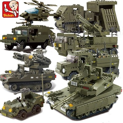 #ad Sluban Compatible Military Tank World War 2 Army Figures Series Building Blocks $8.00