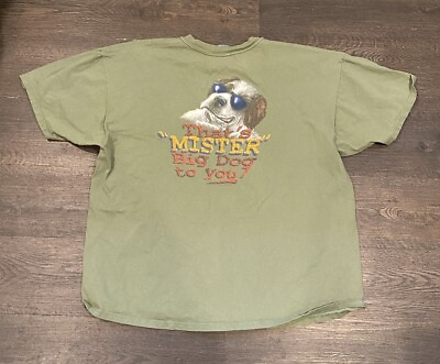 #ad Big Dog Brand That#x27;s Mister Big Dog To You Vintage Green T Shirt Tee Size XXL $24.99