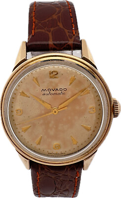 #ad Vintage Movado Men#x27;s Bumper Automatic Wristwatch 221A Gold Capped w Borgel Case $430.00