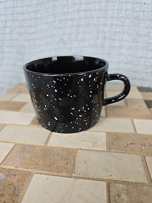 #ad Vintage Black Speckled Stoneware Japan Mug $5.00