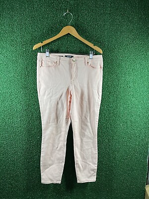 #ad Nine West Jeans Skinny Ankle Women#x27;s Size 12 Pink Low Rise Light Wash 5 Pocket $12.00