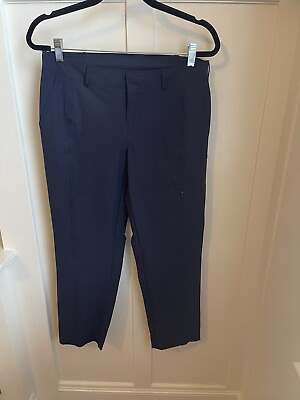 #ad Athleta Tapered Pants Size 8 Navy Blue Ankle Length $22.50