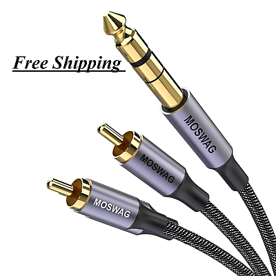 #ad MOSWAG 1 4 to RCA Cable Quarter inch TRS to RCA Audio Cable 6.35mm Stereo Jack $8.60