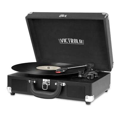 #ad New Suitcase Record Player with 3 speed Turntable Built in stereo speakers $34.89