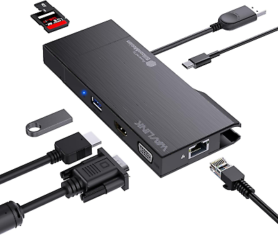 #ad USB 3.0 Mini Dock 9 In 1 Portable Travel Laptop Multiport Adapter with 4K HDMI $196.88