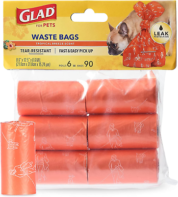 #ad for Pets Large Dog Waste Bags Scented Tear Resistant 6 Rolls Heavy Duty Dog $8.26