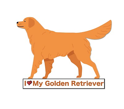#ad I Love My Golden Retriever Sticker Car Sign Puppy Decal Dog Pet Cute Bumper Dogs $3.99