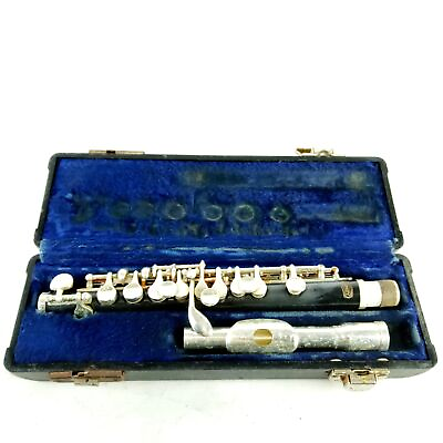 #ad Bundy Resonite Piccolo Flute Vintage 80s Selmer Black with Head Case 12050035 $145.00