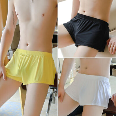 #ad Sexy Men Ice Silk Seamless Boxer Briefs Pouch Underwear Shorts Trunks Underpants $6.99