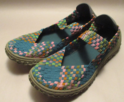 #ad New Corkys Liz Womens 6M Mary Jane Pull On Turquoise Multi Memory Gel Grip Shoes $17.98