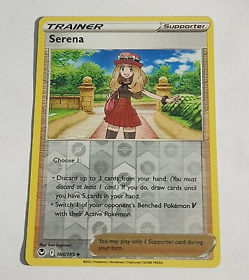 #ad Pokemon TCG Serena 164 195 Silver Tempest Reverse Holo Uncommon Trainer $4.00