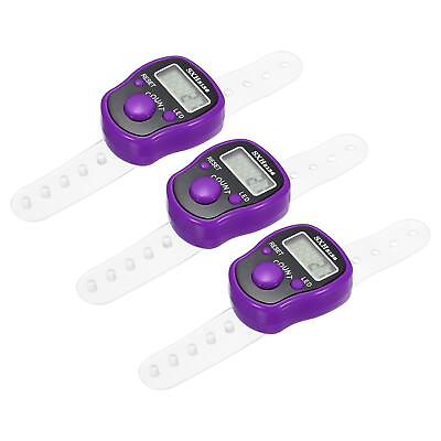 #ad Finger Tally Counter 5 Digital LED Display for Sports Counting Purple 3pcs $10.84
