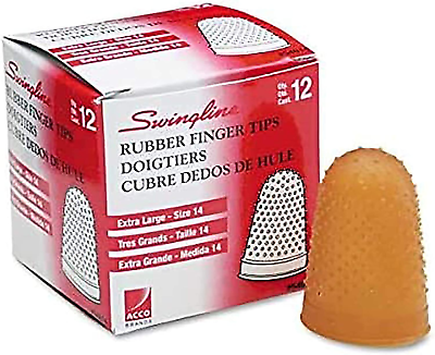 #ad Rubber Finger Tips Finger Cots Extra Large Size 14 Amber Finger Protector $8.95