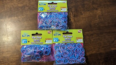 #ad New 3 bags 450 total 100% Silicone Tie Dye Blue Purple FUN LOOM Bands 21 S Clips $7.50